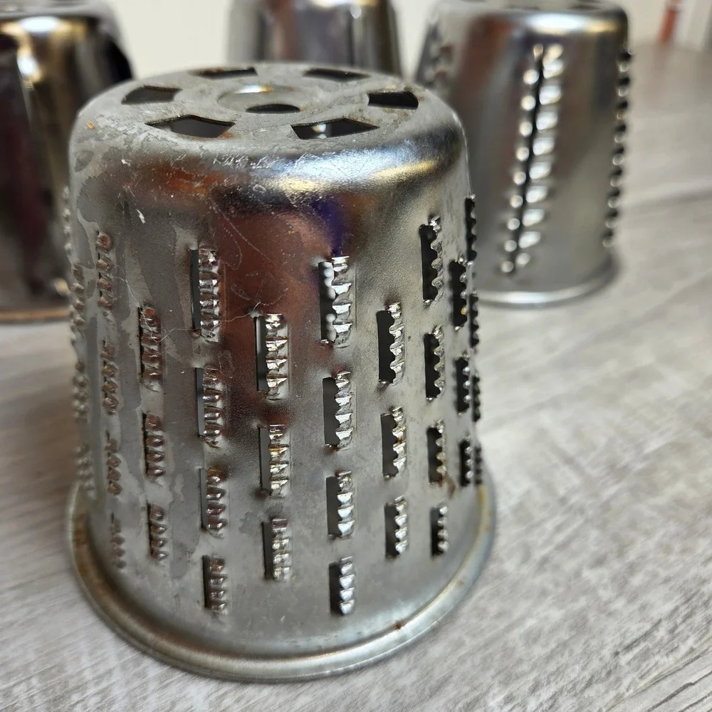Vintage Drum Shredder Cones Lot of 4 Slicer Grater Attachments Replacement